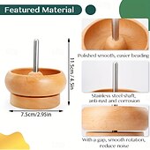 abordables Bricolage-Spinner à perles en bois sans effort pour la fabrication de bijoux DIY Spinner à bracelets en bois fabriqué à la main avec aiguille à perles en métal parfait pour créer des graines colorées &amp;bracelets