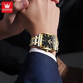 cheap Quartz Watches-A new OLEVS square men's business watch with luminous calendar waterproof casual quartz watch fashionable and trendy men's sports wristwatch