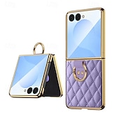 levne Pouzdra pro Samsung-telefon Carcasă Pro Samsung Galaxy Z Flip 7 Z Flip 6 Z Flip 5 Z Flip 4 Z Flip 3 Zadní kryt Prstencová spona Nárazuvzdorné Retro TPU PU kůže