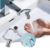 cheap Kitchen Utensils &amp; Gadgets-U-Shape Universal Faucet Splash Proof Extender with Rotatable Joint C Type Mechanical Arm Design for Bathroom Sink Water Saving Bubbler Tap Attachment for Easy Washing