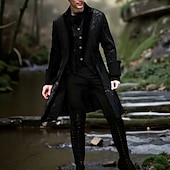 cheap Tops-Steampunk 18th Century 17th Century Coat Tuxedo Tailcoat Vampire Solid Colored Fancy Dress Men's Steampunk Carnival Masquerade Party / Evening Adults' Coat