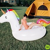 tanie Aktywność na świeżym powietrzu-nadmuchiwany pływający jednorożec na plażę kemping zdjęcie prop nadmuchiwany gigantyczny koń pływający basen pływające zwierzę dla 2-3 osób duży rozmiar odpowiedni na imprezy przy basenie dla