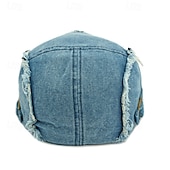 preiswerte Herrenhüte-Herren Schiebermütze Ascot-Hut Zeitungsjungenmütze Blau Dunkel Blau Jeansstoff Mode Lässig Straße Täglich Einfach Verstellbar Sonnenschutz Atmungsaktiv