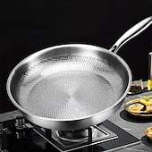 economico Utensili da cucina-padella martellata in titanio pro con coperchio, padelle antiaderenti multifunzionali ultra resistenti e antigraffio per cucinare in cucina