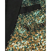 baratos Blazers Clássicos Masculinos-Homens Blazer O negócio Coquetel Festa de Casamento Moda Casual Primavera Outono Poliéster Gradiente Bolsos Botões Confortável Não Trespassado Jaqueta esporte Prata Azul Verde Escuro Roxo
