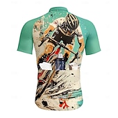 abordables Maillots pour hommes-Homme Maillot de cyclisme Manche Courte Cyclisme Maillot Top avec 3 poches arrière Résistant aux UV Séchage Rapide Fermeture Éclair Frontale Bandes réfléchissantes Vert Des sports Vêtement Tenue