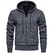 abordables suéter de la rebeca de los hombres-Hombre Chaqueta de Punto Suéter recortado Jersey con cremallera Suéter de punto Estriado Tejer Tops regulares Bolsillo Vellón Plano Con Capucha Moda Clásico Vacaciones Ropa Cotidiana Ropa Otoño