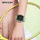 abordables Montres numériques-Sanda 6286 Montre électronique pour étudiant de type tonneau de vin Réveil multifonctionnel Montre numérique électronique pour étudiant Réveil