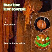 お買い得  ハロウィンの小道具の照明-4フィートのアニマトロニクスゴーストパンプキン、吊り下げ式回転ヘッドライトアップジャックパンプキンゴーストサウンドアクティブハロウィン屋外パーティー装飾、不気味な音付き、怖いお化け屋敷の小道具、庭、芝生用