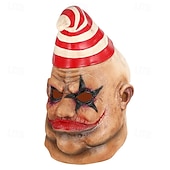 economico Maschera di Halloween &amp; Accessori-Maschera da clown malvagio di Halloween per adulti, maschera in lattice per costumi spaventosi realistici, maschera da Joker sorridente e inquietante per cosplay, spettacoli, feste al bar e