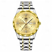 cheap Quartz Watches-Men&#039;s Quartz Watch High-definition Scratch Resistant Rhinestone Decorated Digital Circular Dial Night Light Display Date Calendar Multifunctional Fully Automatic Watch Birthday and Holiday Gift