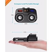 halpa poraustarvikkeet-200 W:n 2-pistokkeinen tupakansytytinvirtalähde, USB-C-autolaturi 20 W:n virransyötöllä 3.0 &amp;qc 3.0 iPhone 16 Pro Maxille/15/14/13/12/11 Prolle/X:lle/8/7:lle, Pixelille ja muille