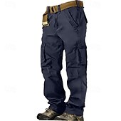 abordables Pantalons Cargo-Homme Pantalons Cargo Pantalons Boutons Multi-poches Uni Portable Extérieur Quotidien Camping &amp; Randonnée Mode Classique Noir Jaune