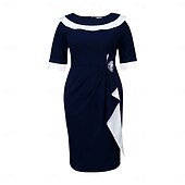 cheap Dresses-Retro Vintage 1950s 1960s Midi Pencil Dress Plus Size Fancy Dress Women's Formal Office / Career Party &amp; Evening Adults Dress Spring &amp; Summer