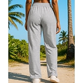 cheap Running Pants &amp; Tights-Women's Sweatpants Straight Leg Pants Jogging Pants Drawstring Pocket High Waist Bottoms Gym Athleisure Workout Spring Fall Moisture Wicking Breathable Gym Workout Outdoor Running Loose Fit Sportswear