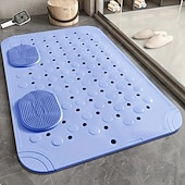 economico Tappetino antiscivolo per vasca-Tappetino da bagno antiscivolo con fori di drenaggio, comodo tappeto da doccia massaggiante, design rettangolare tinta unita per la casa &amp;uso alberghiero