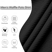 cheap Men's Golf Polo-Men's Waffle Polo Shirts Sports Polo Shirts Casual Sports Mandarin Collar Henley Short Sleeve Fashion Comfortable Solid Color Plain Color Block Buttons Summer All Seasons Navy Blue Waffle Polo Shirts