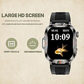 baratos Smartwatch-Relógio inteligente 2,01 polegadas smartwatch fitness relógio de corrida bluetooth pedômetro lembrete de chamada rastreador de atividades compatível com android ios homens longa espera à prova d&#039;água