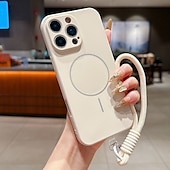 levne Pouzdra pro iPhone-telefon Carcasă Pro iPhone 16 15 14 Pro Max Plus iPhone 13 Pro Max Zadní kryt s Lanyardem Podpora bezdrátového nabíjení Nárazuvzdorné Retro