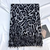 levne Dámské velké šály a přehozy-Dámské Obdélníkový šátek ulice Denní Rande Šedá Žlutá Khaki ŠÁLA Leopard