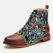 economico Stivali da vestiti-Per uomo Stivali Camminata Pelle PU Tessuto jacquard Confortevole Antiscivolo Traspirante Stivaletti Allacciatura Marrone Autunno Inverno