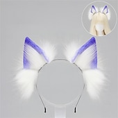economico Accessori per acconciature-Fascia con orecchie da lupo realistiche – orecchie da volpe e lupo lolita fatte a mano per cosplay, stile kc, feste, convention e accessori per giochi di ruolo