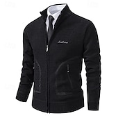 economico Maglioni Cardigan da uomo-Per uomo Felpa Maglione elegante Cardigan Maglione con Zip Maglione a maglia A Coste Maglia Top Regolari Lavorato a maglia A coste Semplice Colletto Mao Moda Scialli Casuale Abbigliamento quotidiano