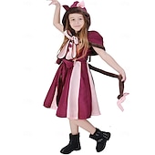economico Costumi per bambine-Alice nel paese delle meraviglie Fiaba Gatto del Cheshire Vestito Costume Personaggi dei libri di fiabe Carino Cosplay di film for Ragazze Bambini Halloween Carnevale Giornata mondiale del libro