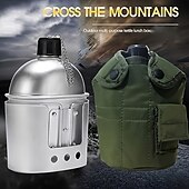 economico Attrezzatura da Campeggio-Borraccia in alluminio, set di tazze e borse, borraccia portatile per campeggio all&#039;aperto, sopravvivenza, esperienza nella natura, escursionismo e attrezzatura per zaino in spalla solo per cucinare