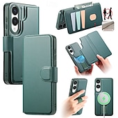 olcso Samsung-tokok-telefon Ügy Kompatibilitás Samsung Galaxy S25 S25 Plus S25 Ultra S24 Ultra S24 Plus S24 Mágneses adszorpciós tok Pénztárca kártya tok Felhajtható fedél Állvánnyal Leválasztható Vezeték nélküli töltés
