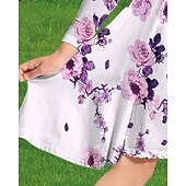 preiswerte 3D Blumenkleid-Mädchen&#039; 3D Blume Kleid Langarm Sommer Frühling Urlaub Täglich Ferien Prinzessin Schön Süß Kinder 4-12 Jahre Freizeitkleid A Linie Kleid Knielang Normale Passform