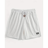 tanie Szorty casualowe-Męskie Szorty waflowe Szorty Letnie szorty Szorty na co dzień Kieszeń Elastyczny pas Ściągana na sznurek Równina Komfort Oddychający Do kolan Na zewnątrz Urlop Sportowy Codzienny Czarny Biały Średnio