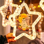 levne Halloween v interiéru-1 ks 27,6 cm halloween netopýr duch čaroděj klobouk dýně černá kočka netopýr přísavka led přísavka okenní světlo párty okno vnitřní atmosféra dekorativní světlo aaa baterie box teplé světlo běžící