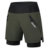 abordables Shorts, collants et pantalons pour hommes-Wosawe – Short de cyclisme d&#039;été Speed Mountain, sous-vêtement une pièce, short de course à pied et de randonnée, multi-poches, respirant, faux deux pièces, cinq pantalons bd116
