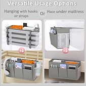cheap Storage &amp; Organization-Bedside Caddy Organizer, Back to School Dorm Storage Hanging Pocket, Oxford Fabric Bedside Storage Bag for Remote, Phone, Books, College Dorm Essentials