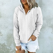 Mujer Chaqueta casual Cómodo Transpirable Bolsillo Exterior Casual Plano Ropa Deportiva Casual Diario Regular Con Capucha Ajuste regular Manga Larga Ropa de calle Negro Blanco Rosa Otoño Invierno abordables chaquetas casuales-Mujer Chaqueta casual Cómodo Transpirable Bolsillo Exterior Casual Plano Ropa Deportiva Casual Diario Regular Con Capucha Ajuste regular Manga Larga Ropa de calle Negro Blanco Rosa Otoño Invierno