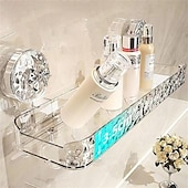 cheap Storage &amp; Organization-Light Luxury Style Punch-Free Storage Rack Suction Cup Corner Shelf Bathroom Triangle Organizer Wall Mounted No Drilling Washstand Rack for Toiletries and Essentials