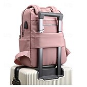abordables Sacs à dos de Collège-Femmes Sac à Dos Cartable Sac à Dos Fonctionnel Sac à dos scolaire École Quotidien Voyage Nylon Réglable Léger Fermeture éclair Gris foncé Noir Rose Claire