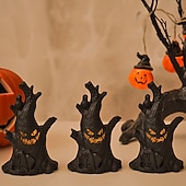 economico Halloween al chiuso-1 pezzo da 15,2 cm di Halloween, a forma di ceppo d&#039;albero con faccia di fantasma, a LED, elettronico, per interni ed esterni, per feste di Halloween, ristoranti, camere da letto, cortili, atmosfera,
