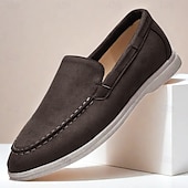 abordables Chaussures sans lacets &amp; mocassins-mocassins pour hommes en daim bleu clair avec semelle blanche confortable - parfaits pour une tenue décontractée et estivale