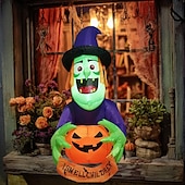 cheap Halloween Outdoor-1 Pc Halloween with lights, climbing windows, holding pumpkins, witches, inflatable models, attic display windows, walls, indoor and outdoor parties, festive atmosphere lights