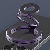 رخيصةأون حامل هاتف-حامل مغناطيسي لقرص وسطي معدني من ماج سيف، 3 أقسام، يدور 360 درجة، شحن عالمي، قابل للطي، رفيع للغاية، قابل للرفع