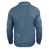 お買い得  メンズ クラシックポロ-男性用 ゴルフシャツ ゴルフポロシャツ カジュアル ワーク ラペル 長袖 ベーシック 近代の カラーブロック ポケット ボタン 春 秋 レギュラー アプリコット ブラック ネイビーブルー アーミーグリーン ダックグレー ゴルフシャツ
