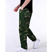 economico Pantaloni cargo-Per uomo Pantaloni Cargo Pantaloni Elastico in vita Coulisse Multi-tasche Semplice Mimetico Indossabile All&#039;aperto Quotidiano Campeggio &amp; Escursionismo Moda Classico Nero Verde militare
