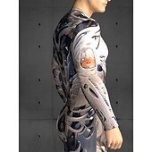 abordables Déguisements de couple et de groupe-Crâne squelette cyborg robot body Halloween groupe couples costumes corps entier combinaison effrayant costume hommes femmes garçons enfants adultes performance fête club Halloween carnaval jour des