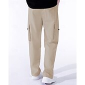 economico Pantaloni cargo-Per uomo Pantaloni Cargo Pantaloni Elastico in vita Coulisse Multi-tasche Semplice Mimetico Indossabile All&#039;aperto Quotidiano Campeggio &amp; Escursionismo Moda Classico Nero Verde militare
