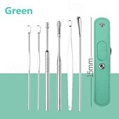 お買い得  パーソナルケアと健康-耳垢クリーナーツールセット ステンレススチール製耳かきキット スパイラルスプリングチップ付き 6個の再利用可能な耳掃除ツールで安全な家庭での耳のケア
