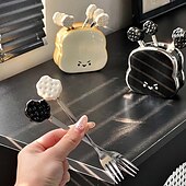cheap Flatware-Bread-Shaped Fruit Fork Set with Jar, Cute Afternoon Tea and Café Tableware, Perfect for Fruits and Snacks