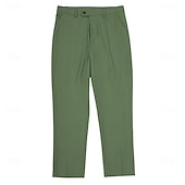 abordables Costumes de mariage-Costumes de mariage pour hommes Affaires Noire Sauge Mode Formelle Été Couleur unie Coupe standard 3 pièces Simple bouton Deux boutons