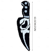 economico Tappetini e tappeti-Tappeto teschio di Halloween, coltello, orrore, spaventoso, urlo, comodino, resistente all&#039;usura, cashmere, casa, benvenuto, arredamento